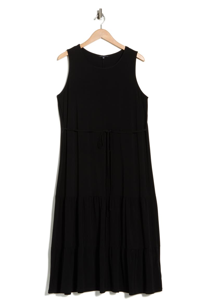 Tiered Maxi Dress, Alternate, color, BLACK