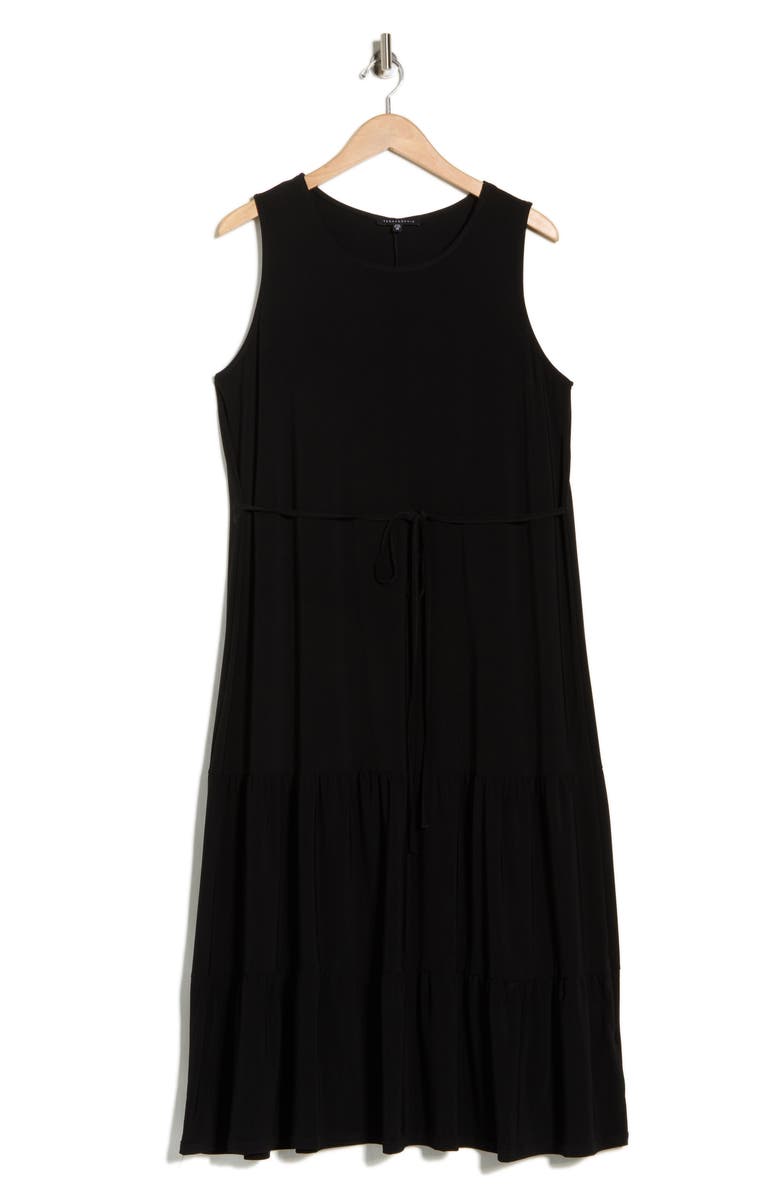 TASH AND SOPHIE Tiered Maxi Dress, Alternate, color, Black