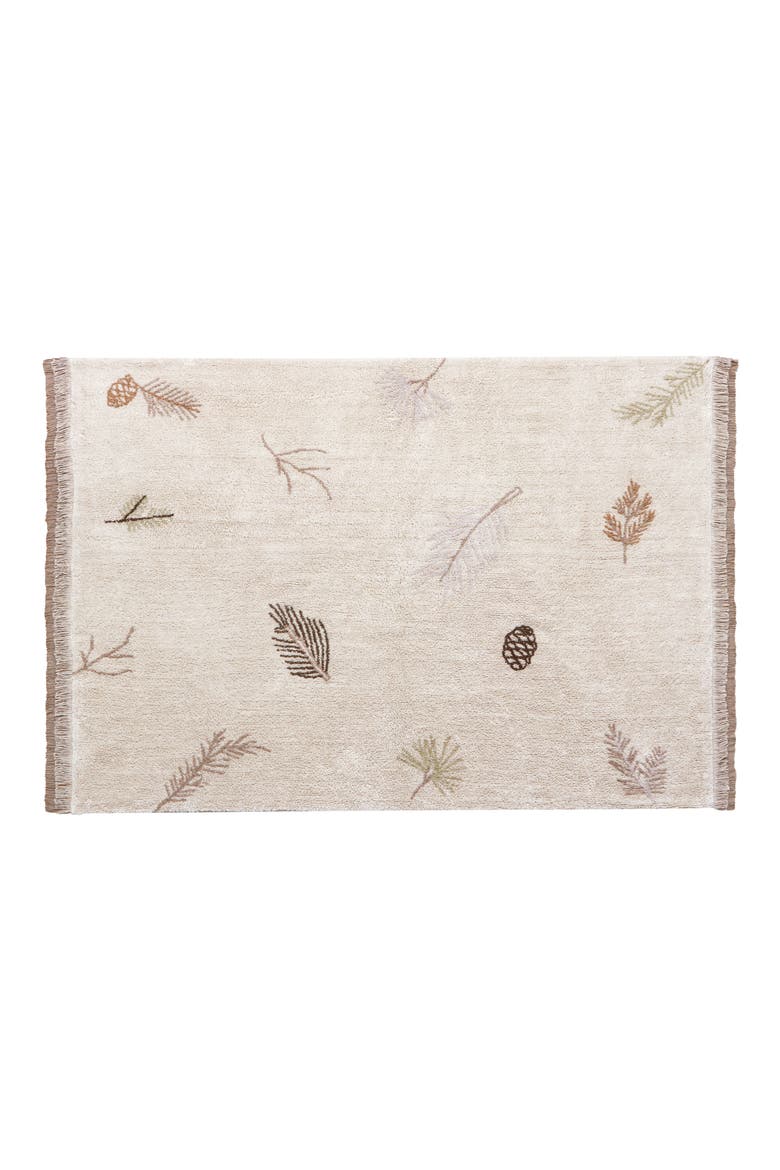 Pine Forest Washable Cotton Rug, Main, color, BROWN TONES