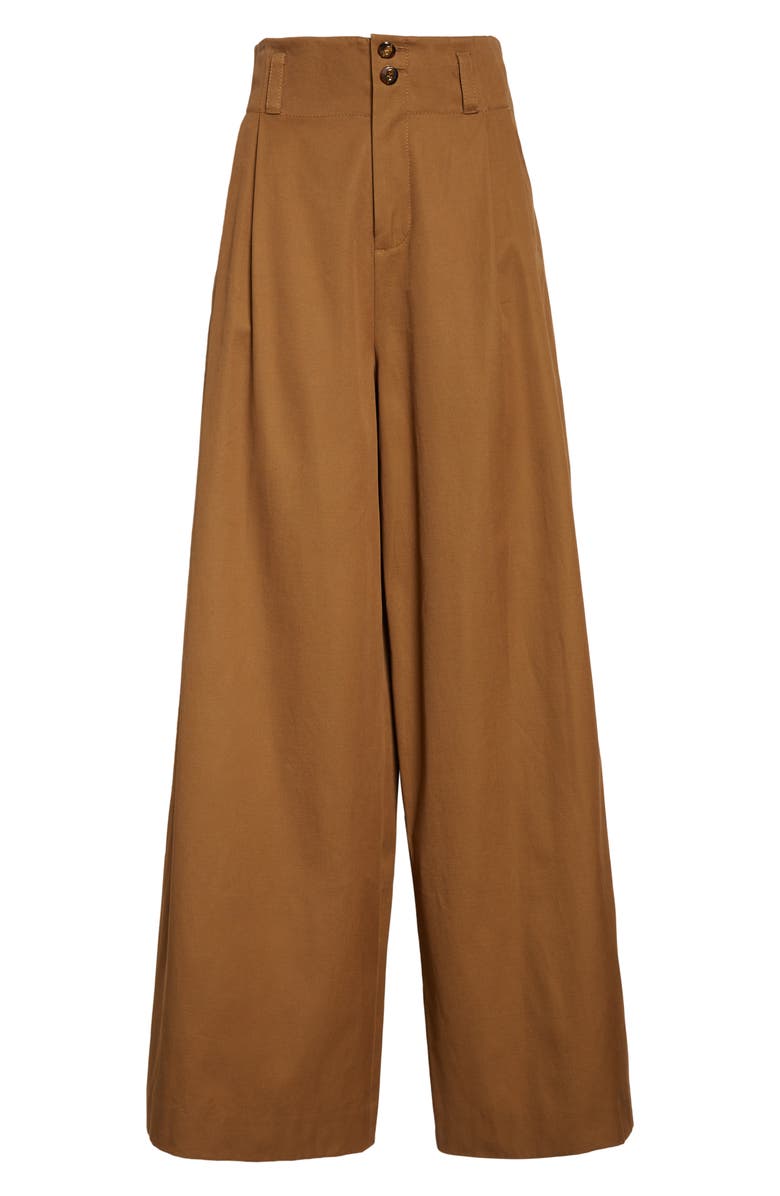 Zimmermann Luna Drill Tailored Trousers, Alternate, color, Dark Khaki
