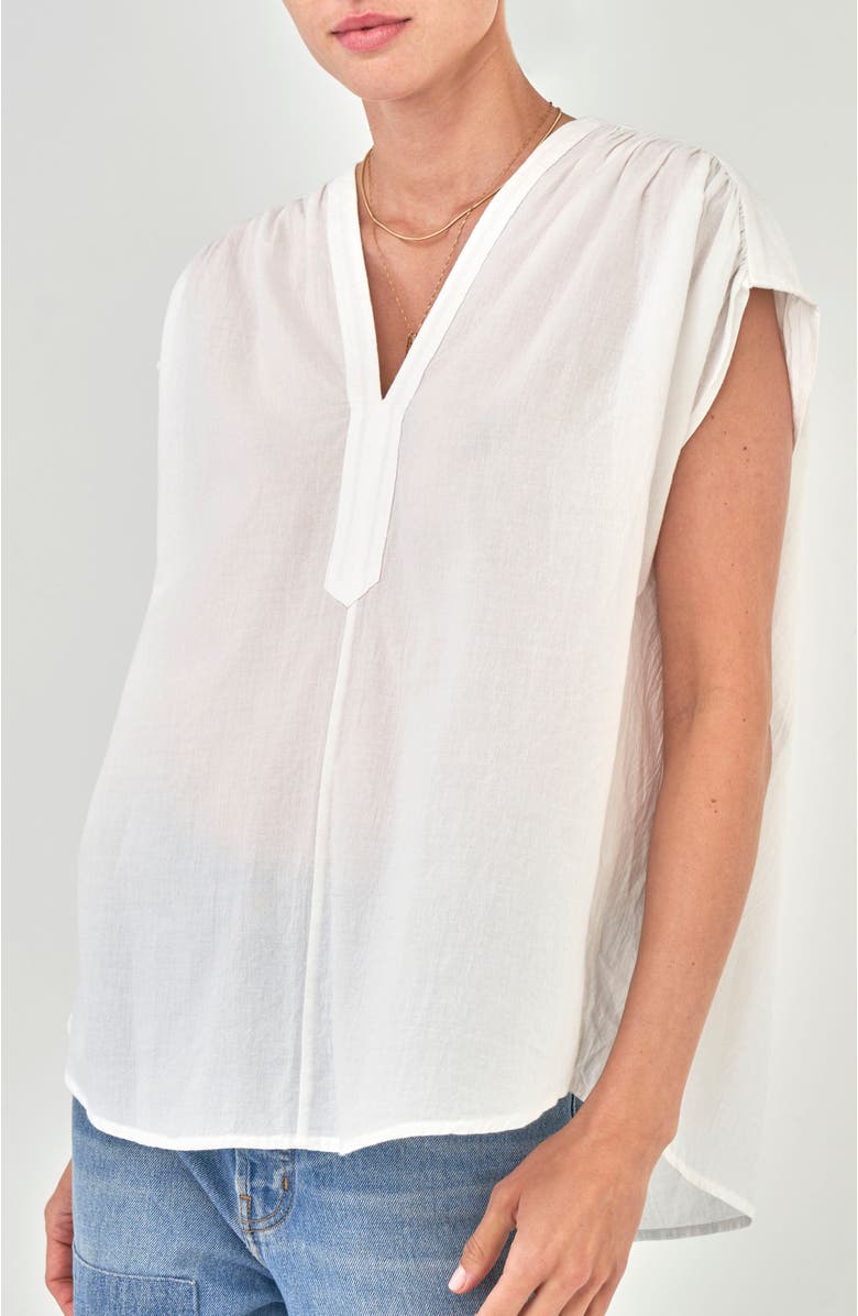 ocean+main Sleeveless Rouched Top, Main, color, White