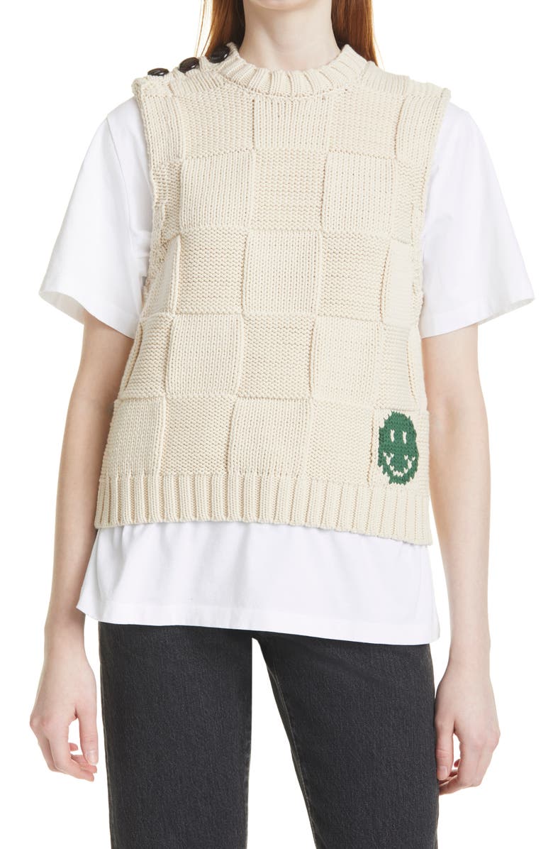 Ganni Intarsia Sweater Vest, Main, color,