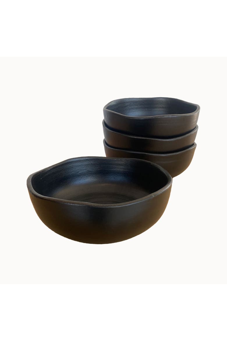 Handcrafted Modern Ceramic Serving Bowl, Alternate, color, Black