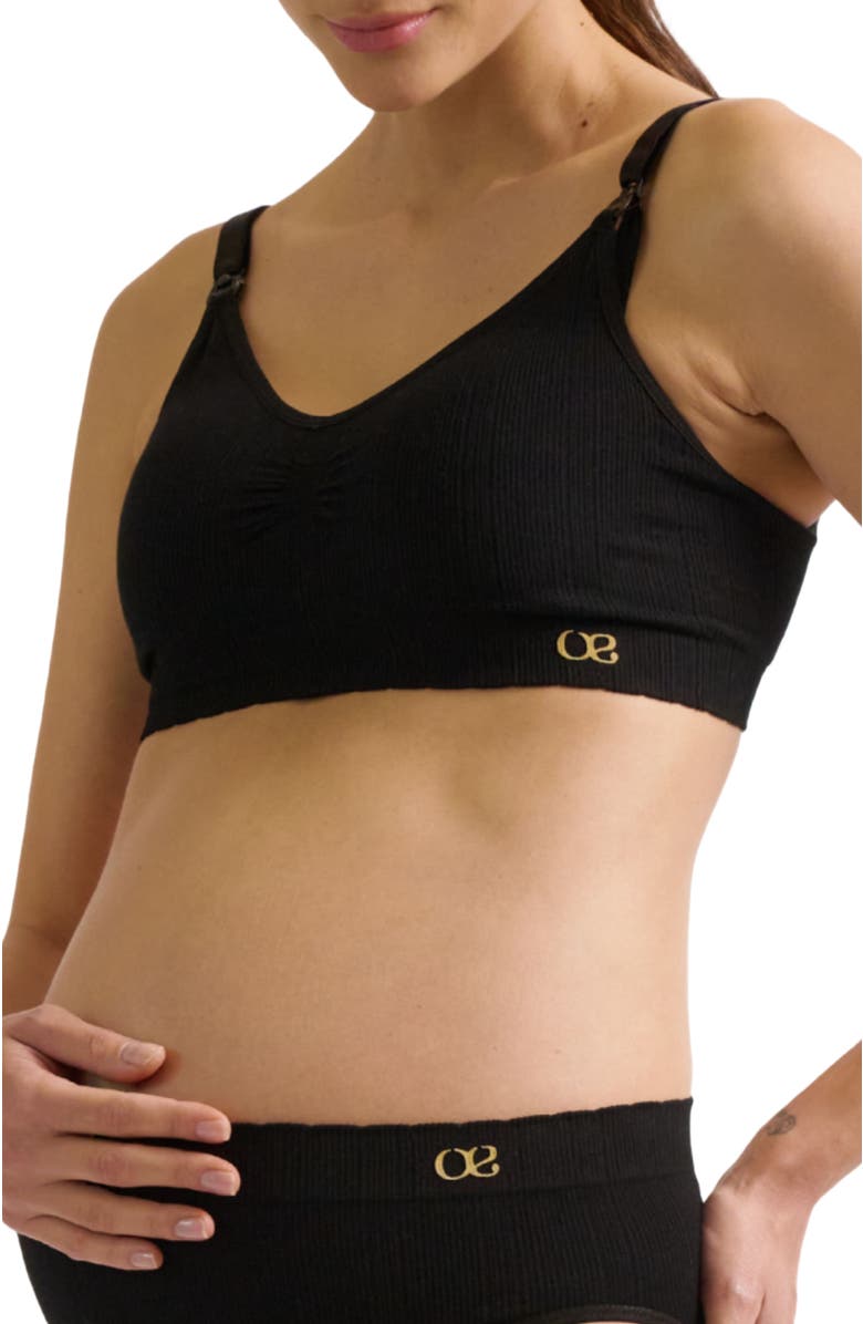 Cache Coeur Zoé Seamless maternity and nursing bra, Alternate, color, Black