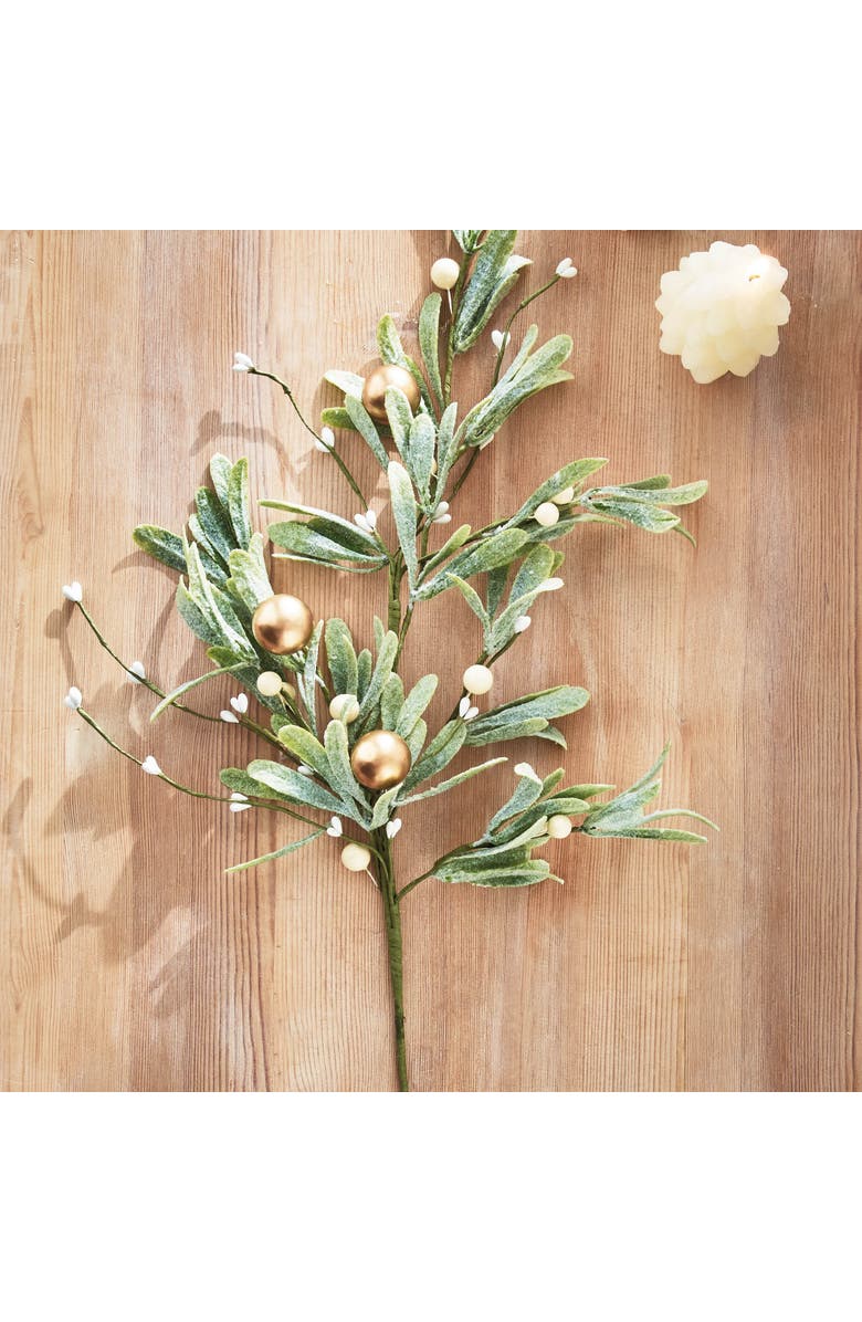 tag Mistletoe Spray Decorative Sculpture Green Plastic Christmas, Alternate, color, Green