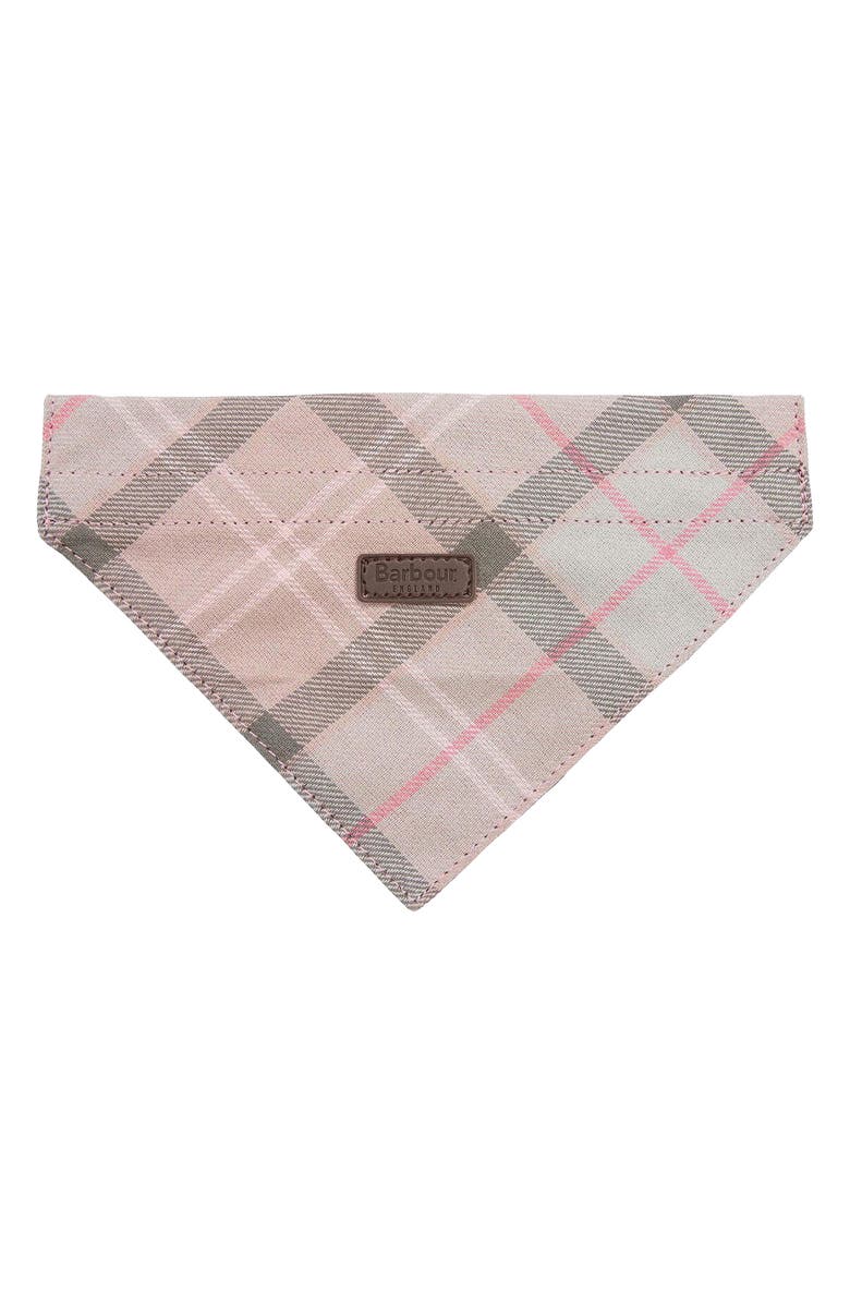 Barbour Tartan Dog Bandana, Main, color, Taupe/ Pink Tartan