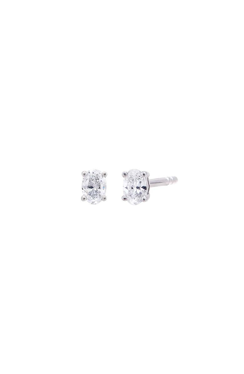 BY ADINA EDEN Lab Grown Diamond Oval Four Prong Stud Earring 14K, Main, color,