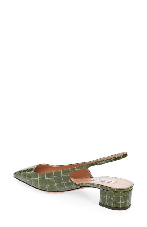 Aquazzura Ginza 35 Croc-effect Leather Slingback Pumps In Oregano