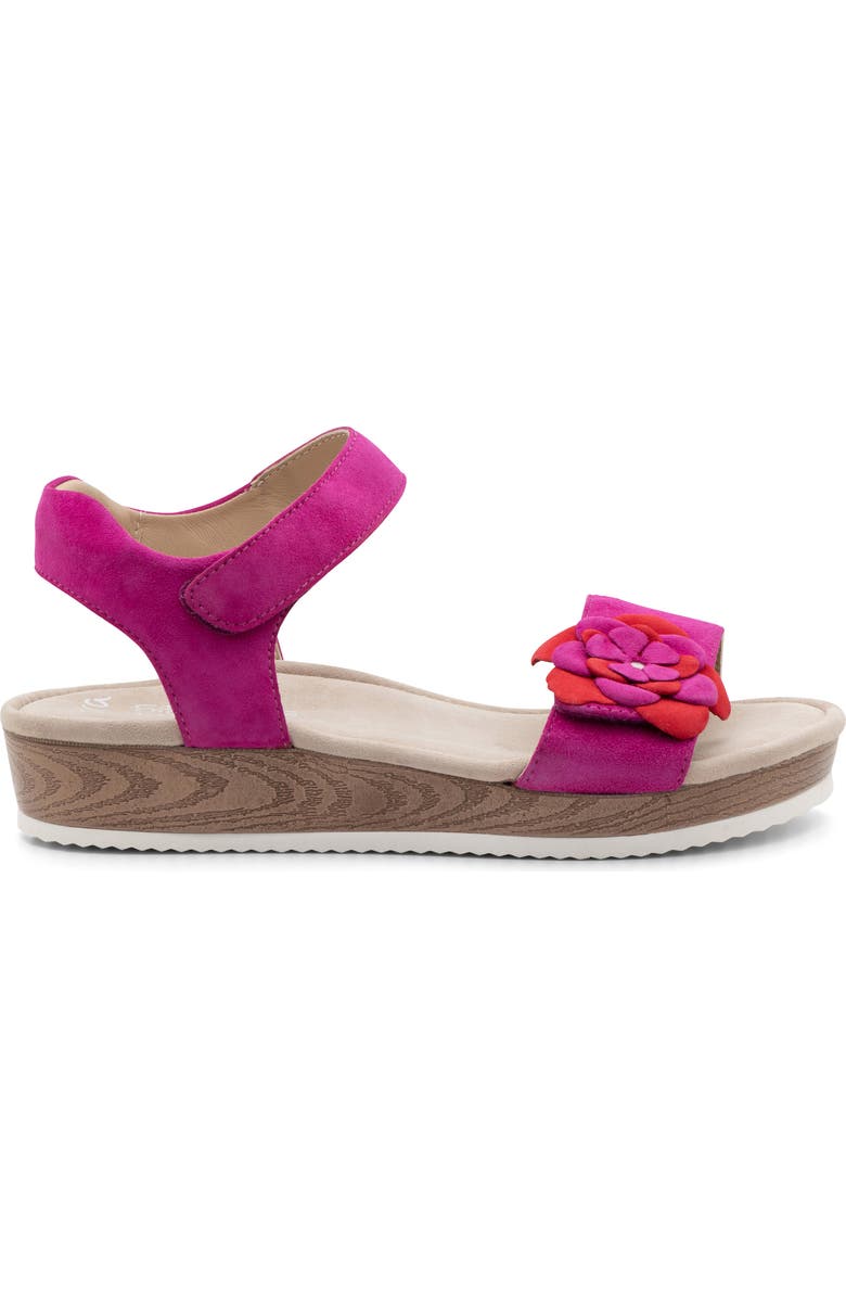 ara Flower Ankle Strap Sandal, Alternate, color, Pink/Red Kid Suede