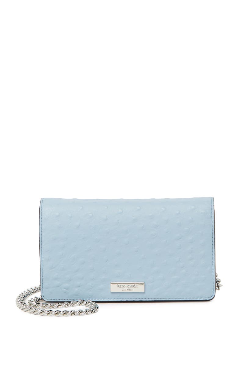 Kate Spade New York crossbody ostrich embossed wallet, Main, color, 