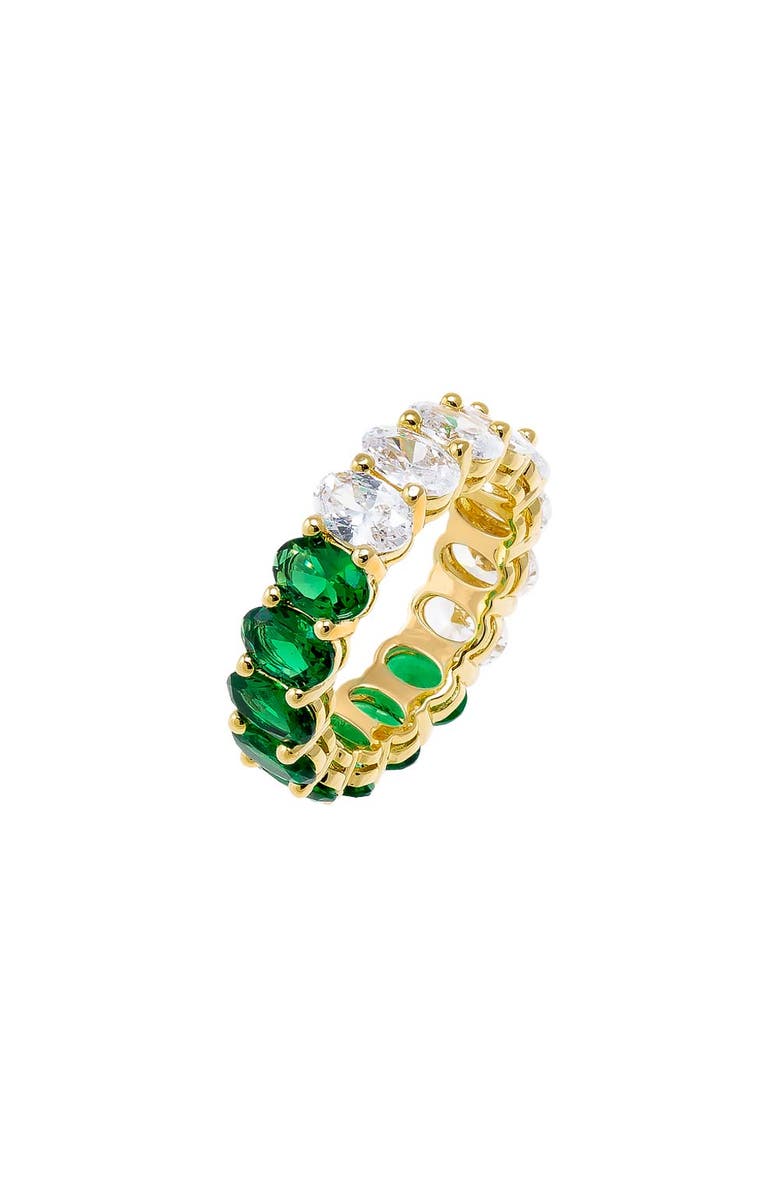 BY ADINA EDEN Colored Oval CZ Half Half Eternity Band, Main, color,