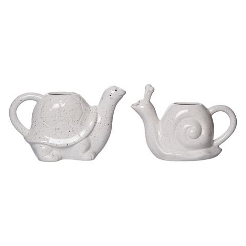 Dolomite Animal Watering Pitcher Set of 2 Multicolored for Spring Garden Decor