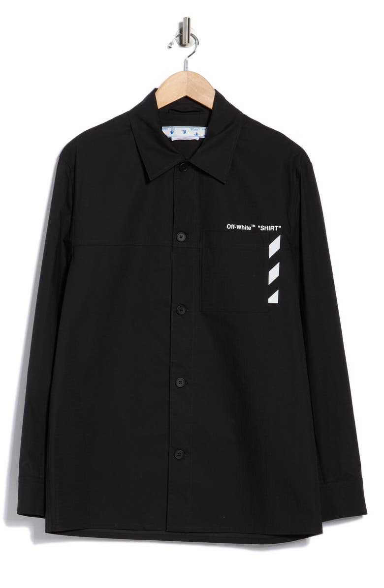 Off-White Diagonal Pocket Overshirt, Alternate, color,