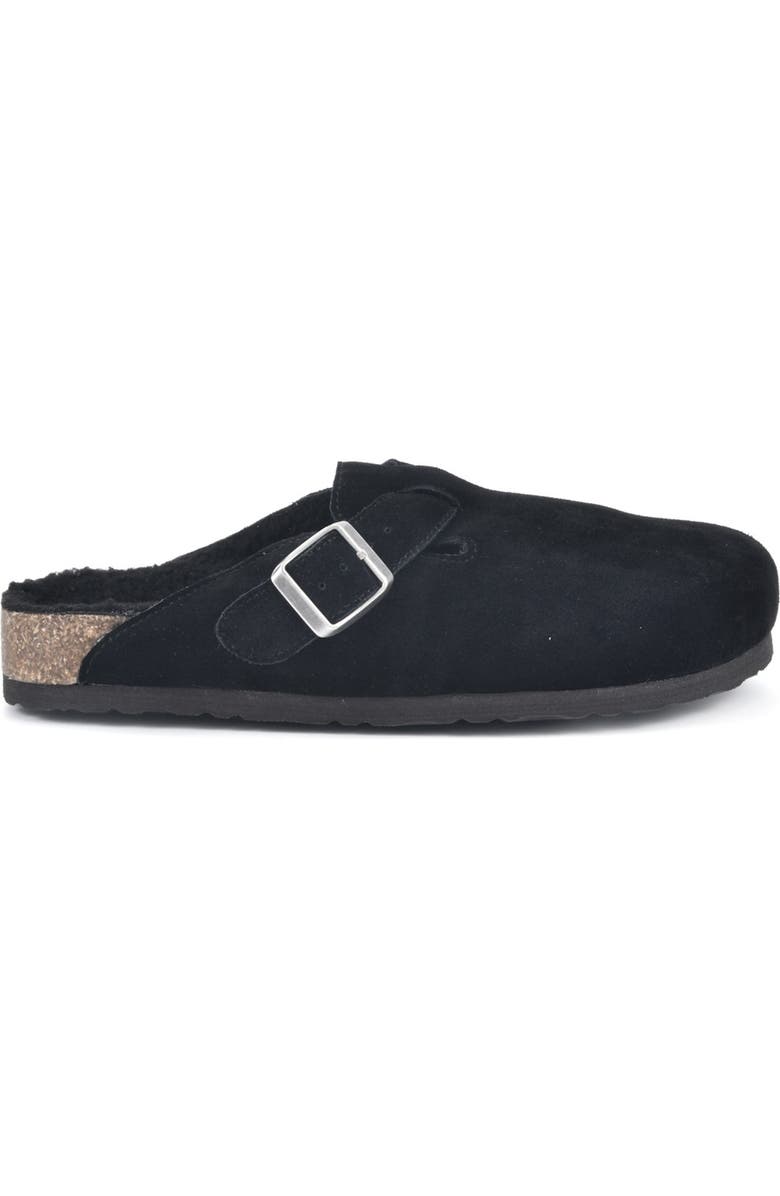 White Mountain Footwear Bari Faux Shearling Footbed Suede Mule, Alternate, color,