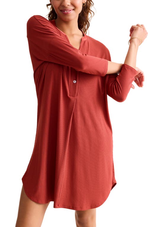 Fleur't Dolman Three Quarter Sleeve Nightshirt In Brown
