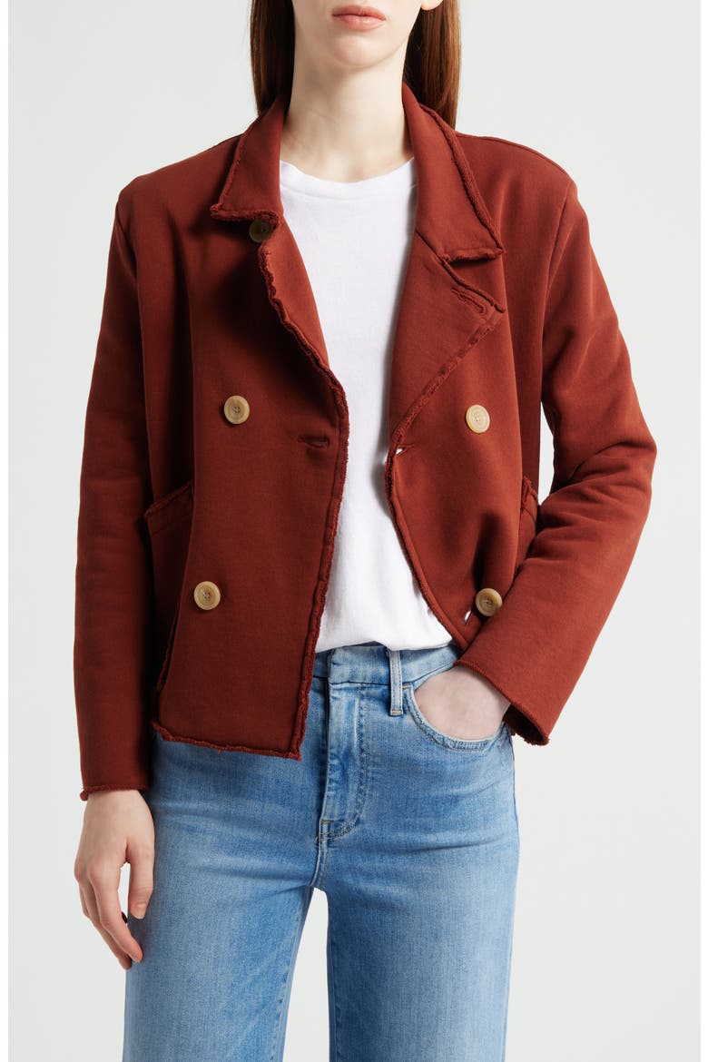 Mini Belfast Crop Knit Peacoat, Main, color, REDWOOD