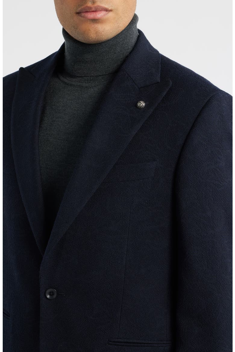 Erie Peak Lapel Navy Textured Wool Blazer, Alternate, color, NAVY