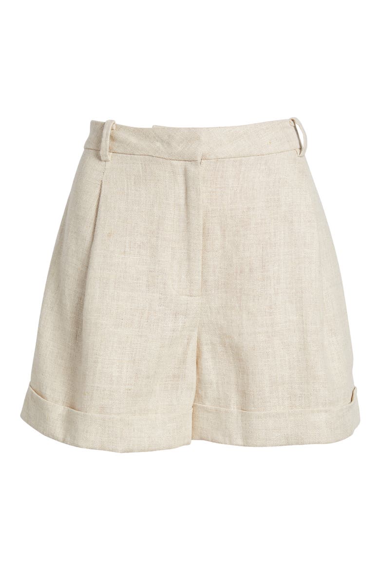 Hardy Cuffed Linen Shorts, Alternate, color, NATURAL