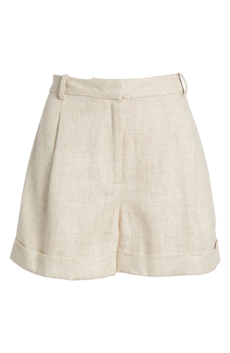 Faithfull the Brand Hardy Cuffed Linen Shorts, Alternate, color, Natural