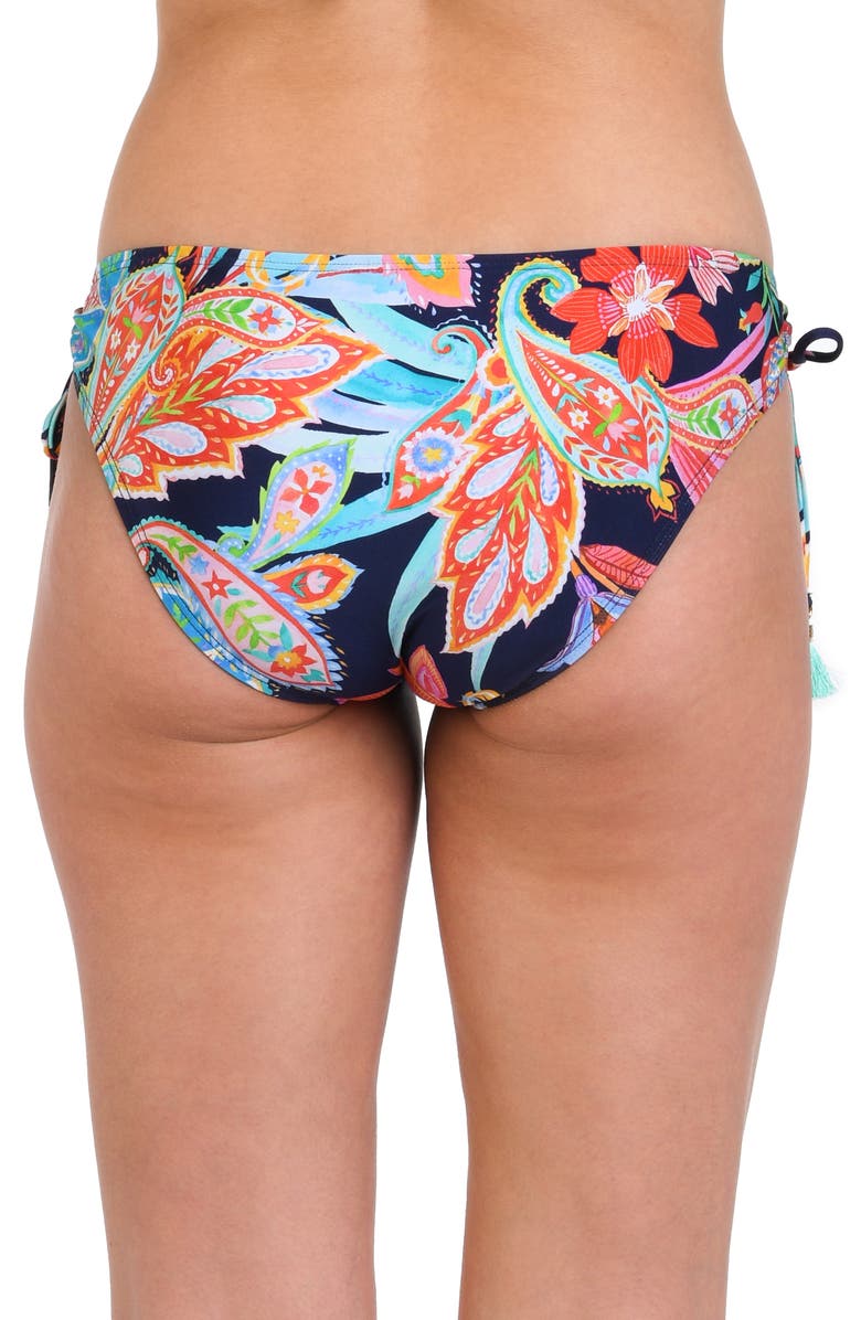 La Blanca Tropidelic Paisley Bikini Bottoms, Alternate, color, Blue Multi
