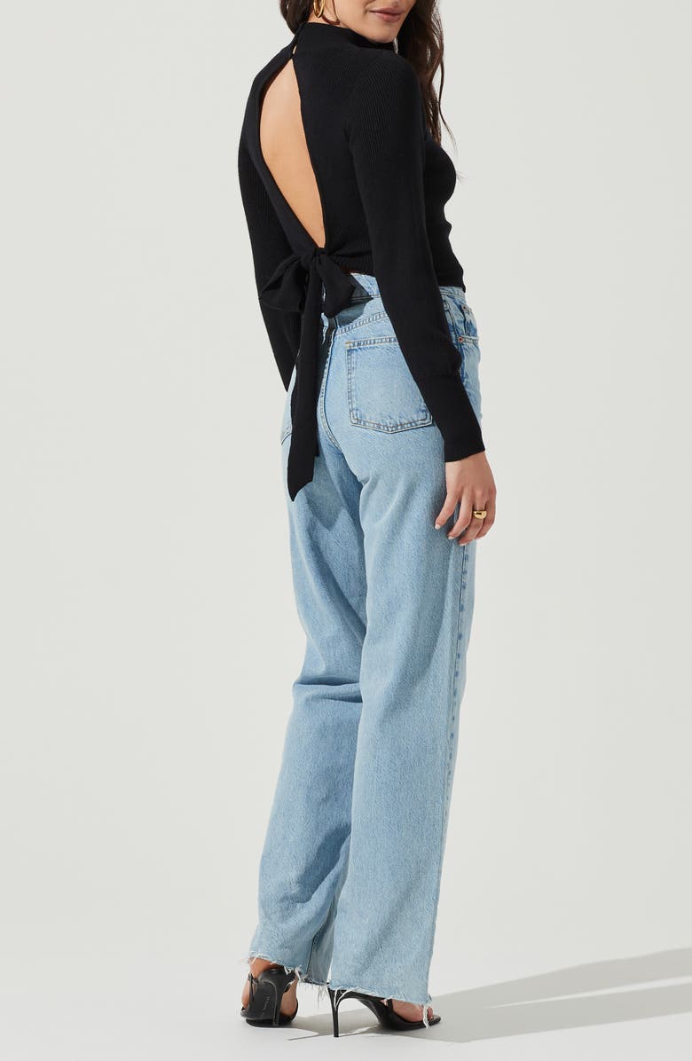 ASTR the Label Tie Back Mock Neck Sweater, Alternate, color, 