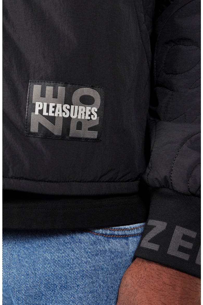 X Zero Skateboards Thomas Quilted Bomber Jacket, Alternate, color, BLACK