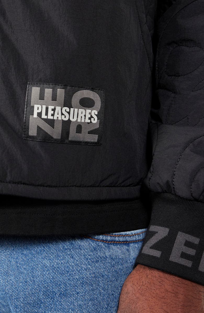 PLEASURES Thomas Quilted Bomber Jacket, Alternate, color, Black