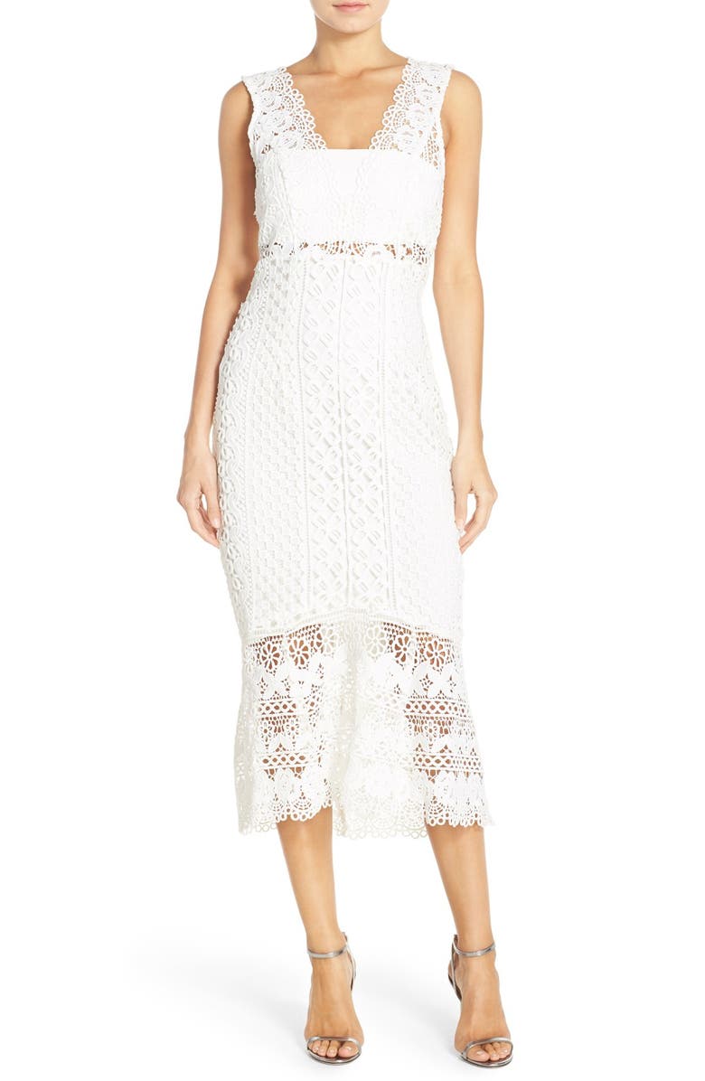 Bardot Odyssey Lace Midi Dress, Main, color, 