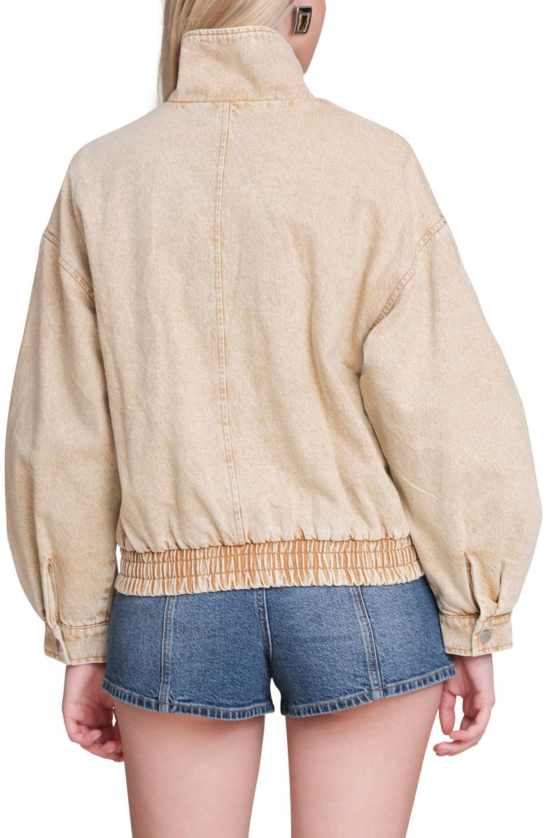 Avec Les Filles Denim Bomber Jacket, Alternate, color, Washed Khaki