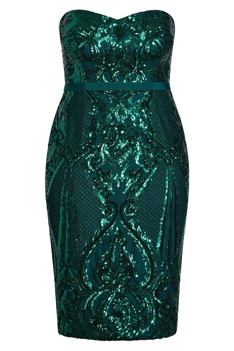 Sofia Sequin Sheath Cocktail Dress, Alternate, color, EMERALD