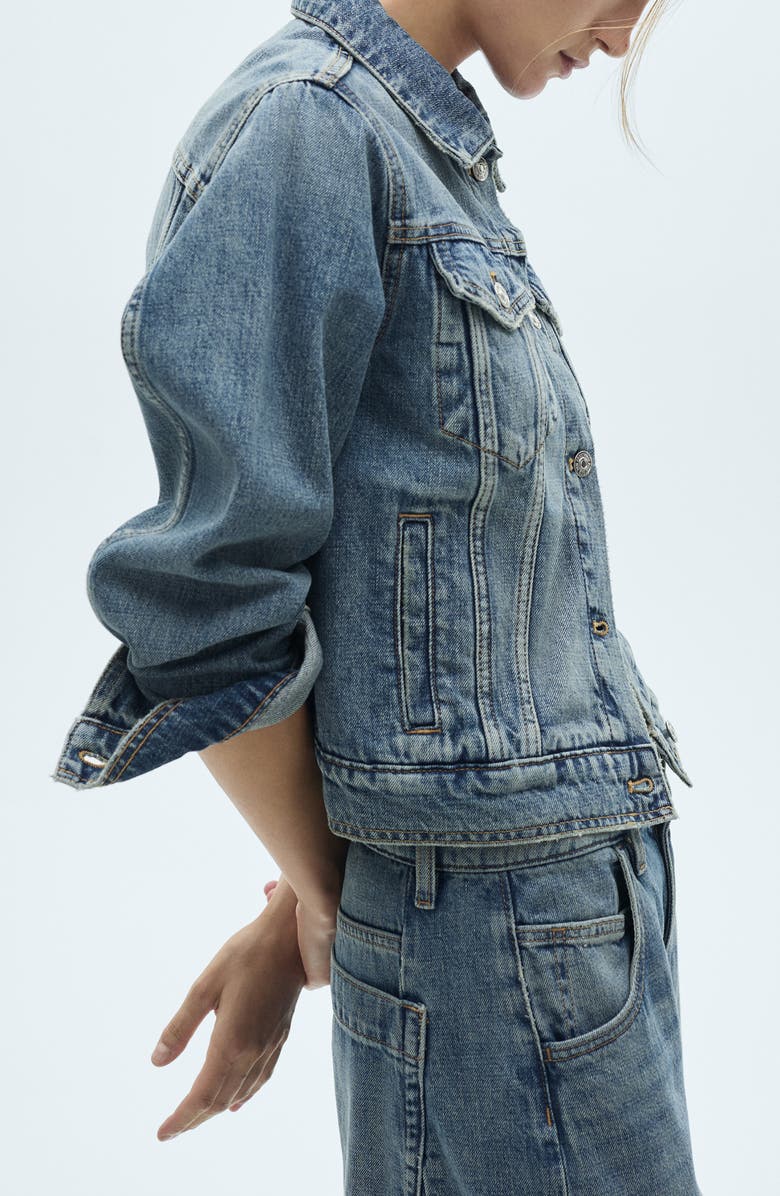 MANGO Denim Trucker Jacket, Alternate, color, 