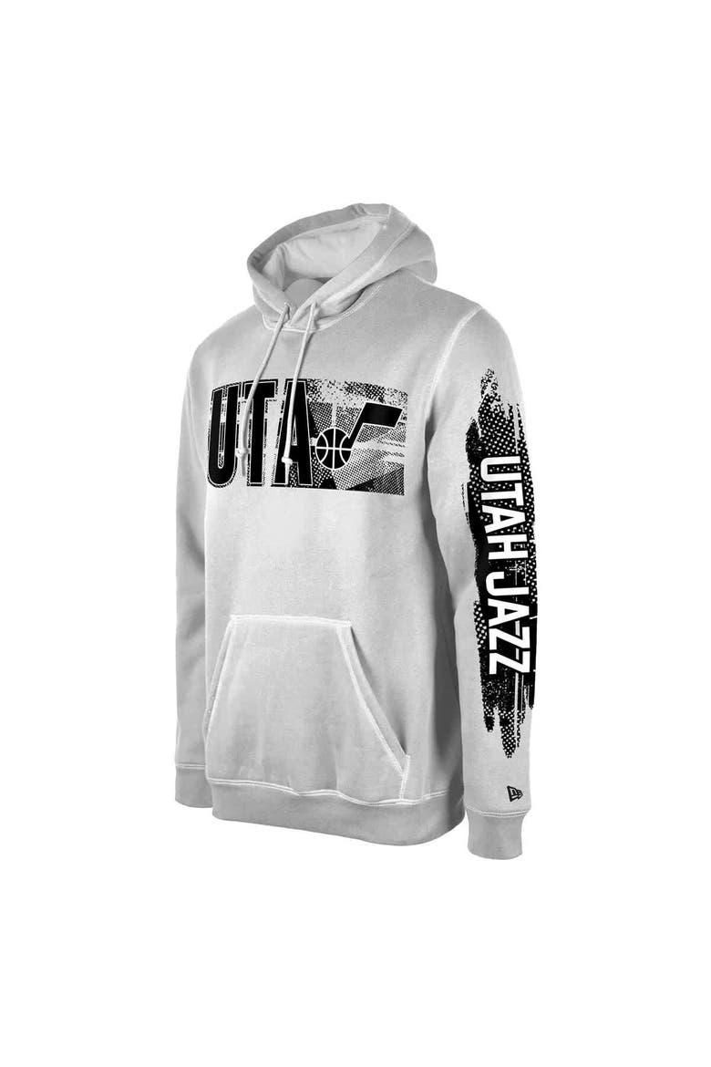 Men's New Era Utah Jazz White Tip-Off Collection Pullover Hoodie, Alternate, color, White