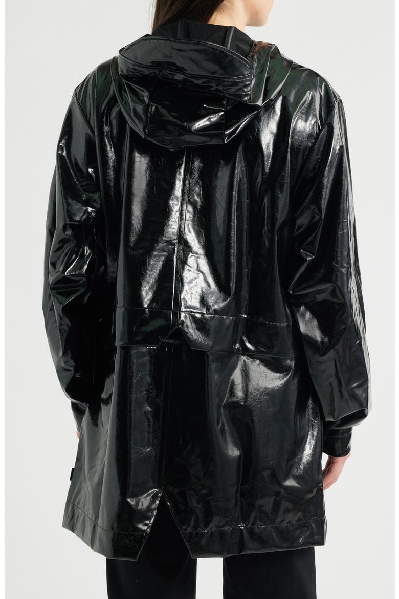Bold Waterproof Raincoat, Alternate, color, CRACKL BLACK
