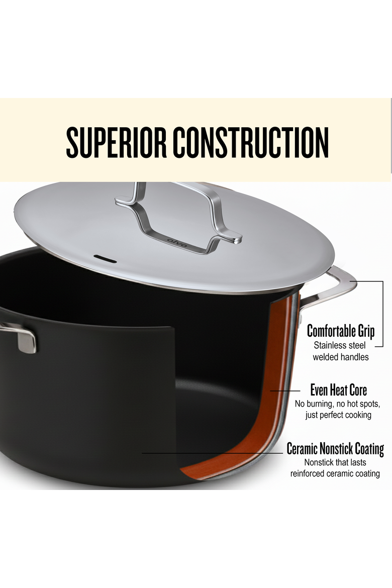 Maestro Non-Toxic Ceramic Non-Stick Cookware Set, Alternate, color, 6-Piece Set