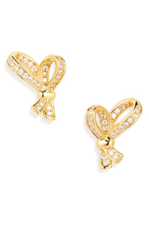 all tied up pavé stud earrings