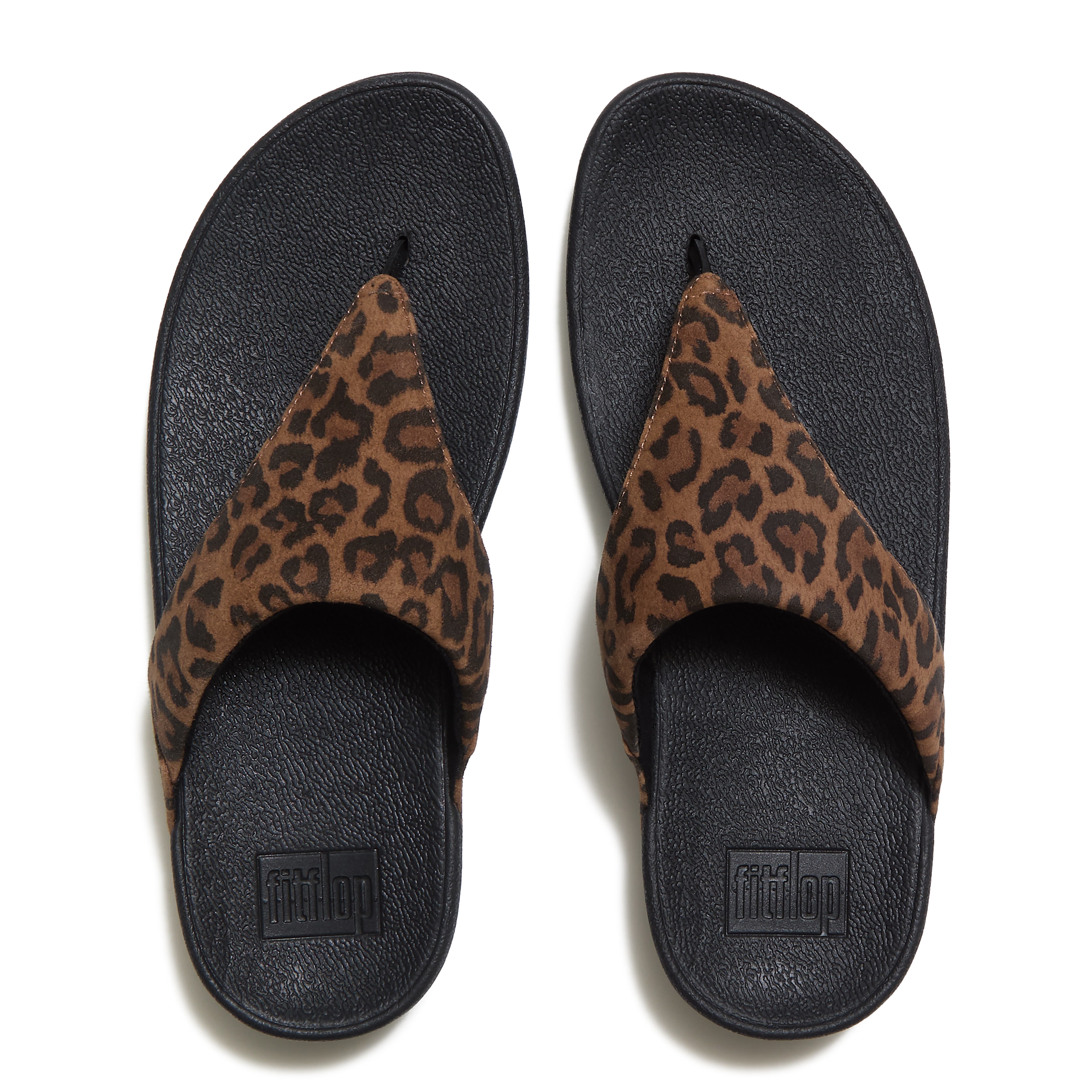 Lulu Suede Leopard Toe-Post Sandals, Alternate, color, Tan/Black