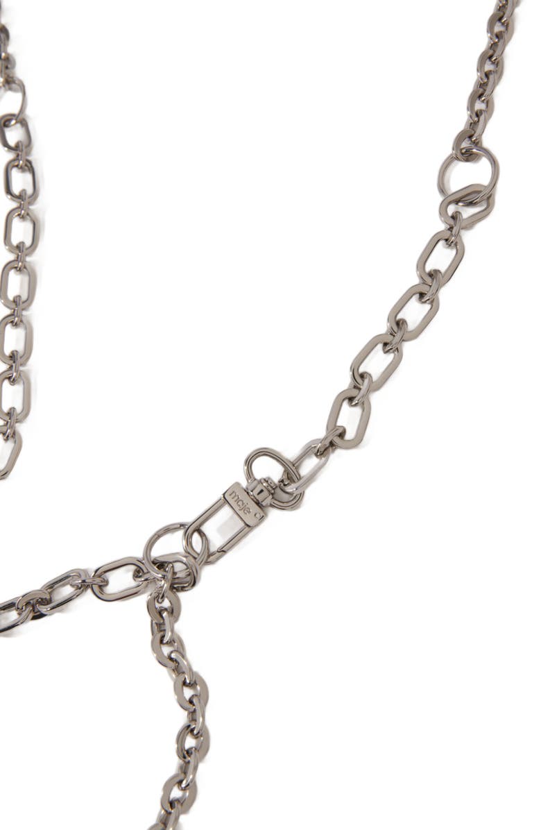maje Clover logo chain belt, Alternate, color, 