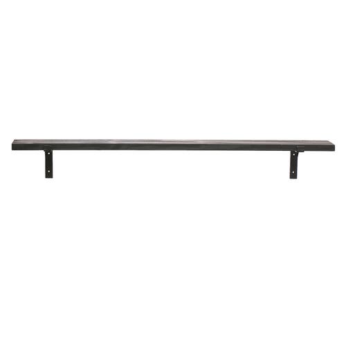 Storied Home Large Mounted Wood And Metal Wall Shelf, Black