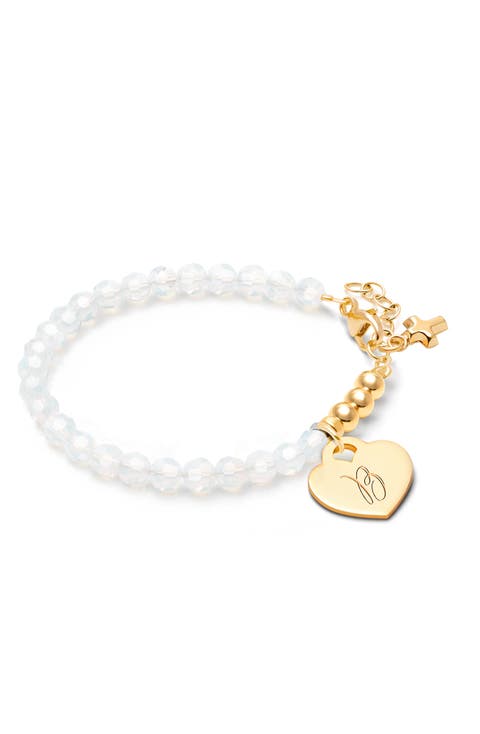14K Gold Signature White Crystal with Cross 5.25" Bracelet