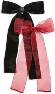 BP. Set of 2 Velvet & Organza Hair Bow Barrettes