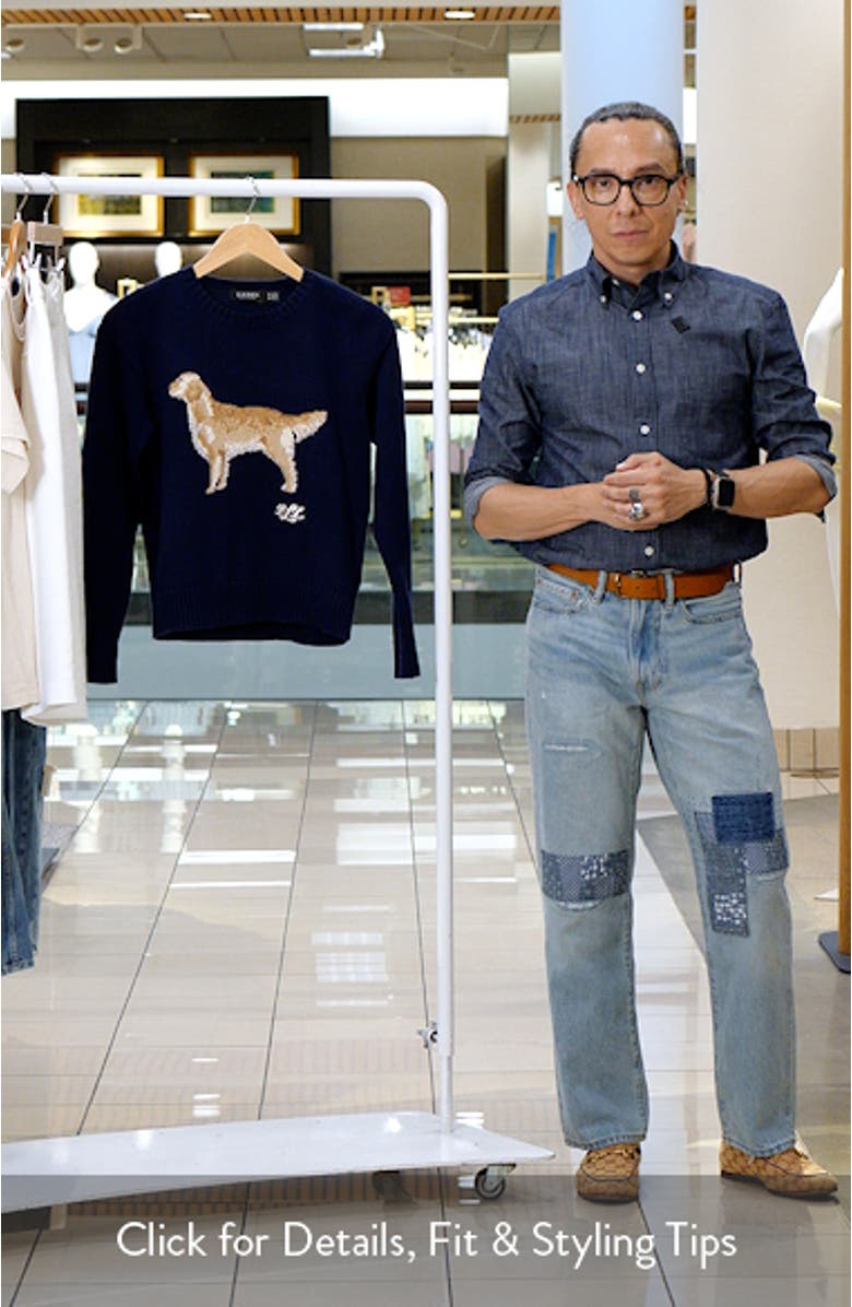 Golden Retriever Intarsia Cotton Sweater, sales video thumbnail