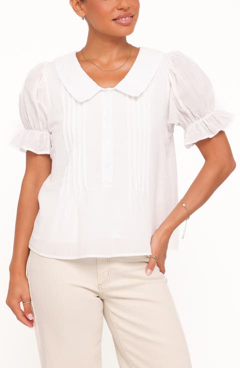 Aisling Pleated Cotton Top