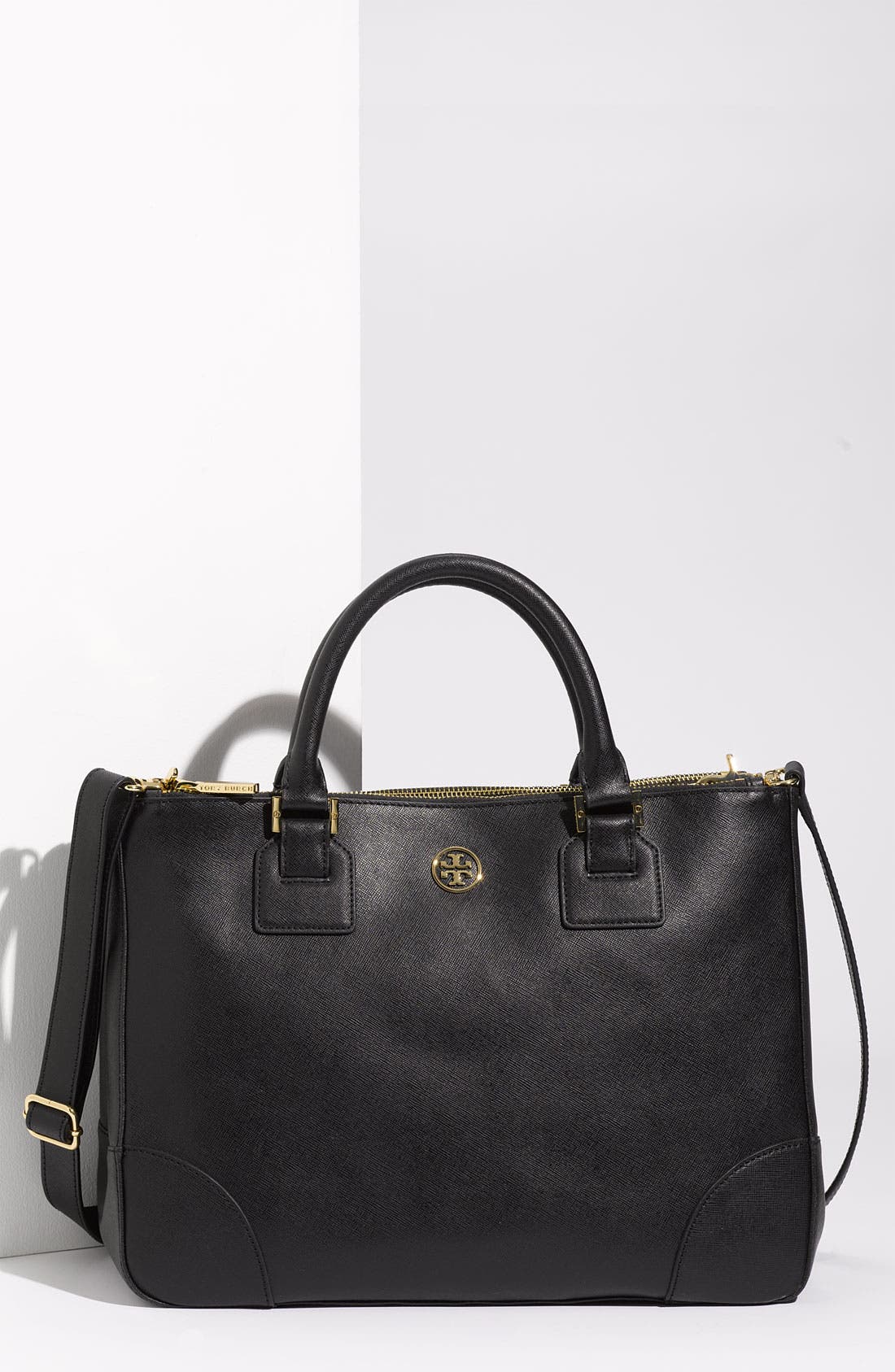 Tory Burch 'Robinson' Double Zip Tote, Main, color, 