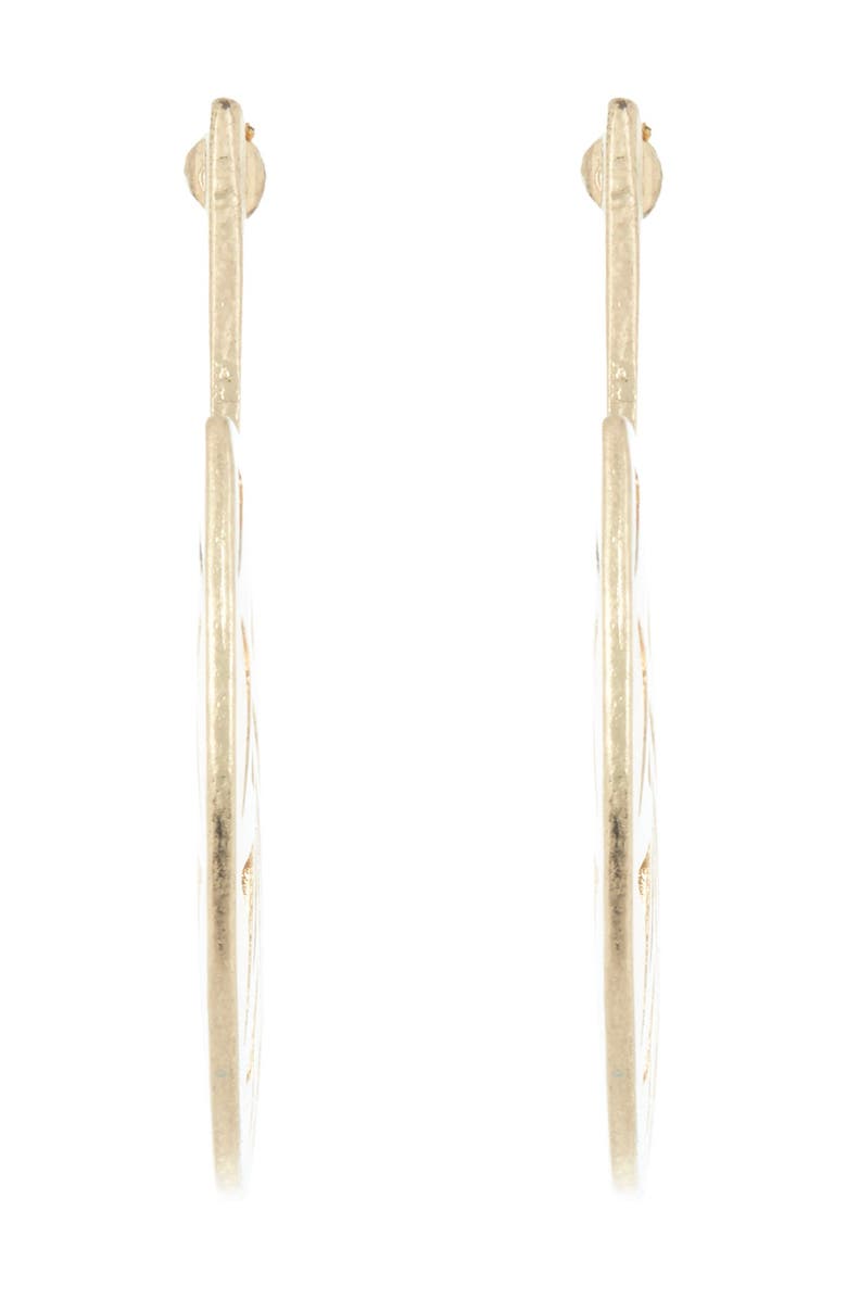 Area Stars Brushed Half Circle Geometric Cutout Earrings, Main, color,