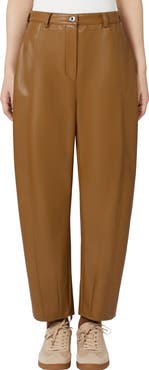MM by Max Mara Anselmo Faux Leather Straight Leg Pants