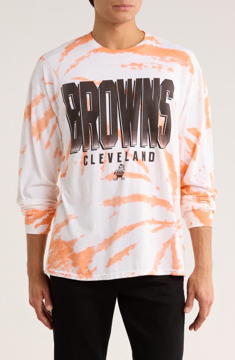 Junk Food NFL Browns Game Time Cotton Graphic T-Shirt, Main, color, Orange Tie-Dye