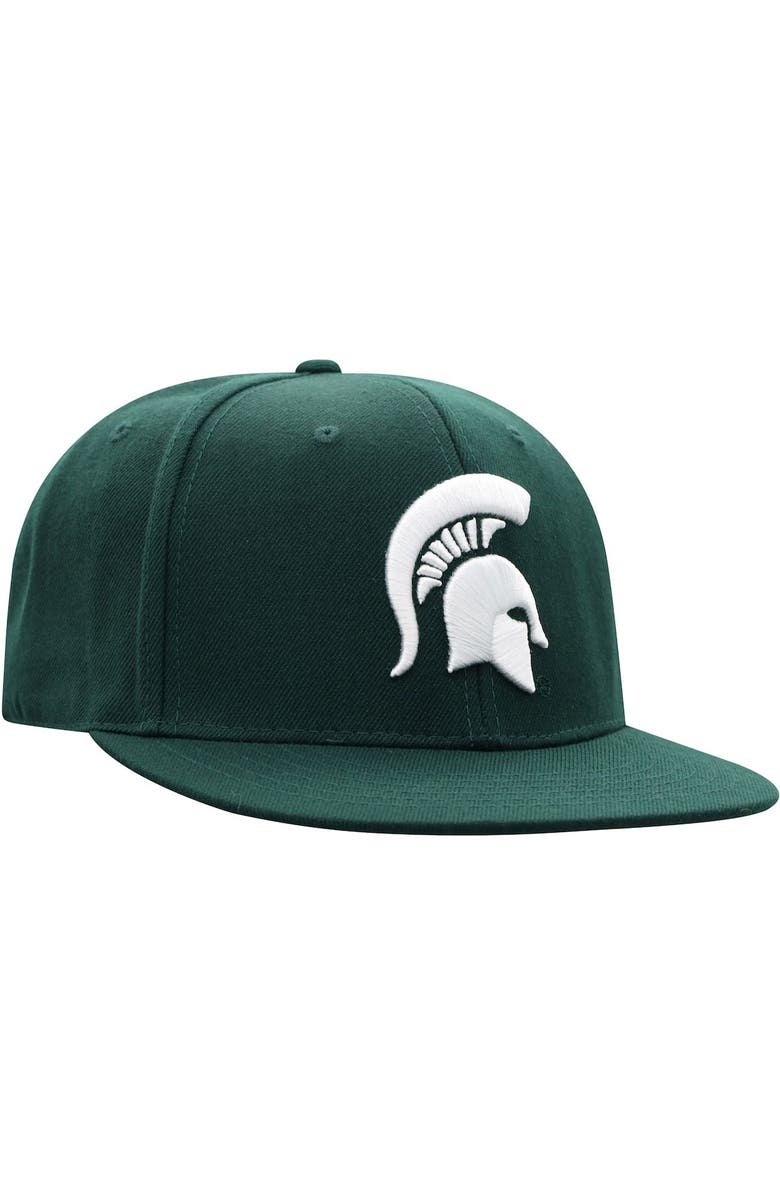TOP OF THE WORLD Men's Top of the World Green Michigan State Spartans Team Color Fitted Hat, Alternate, color, Green