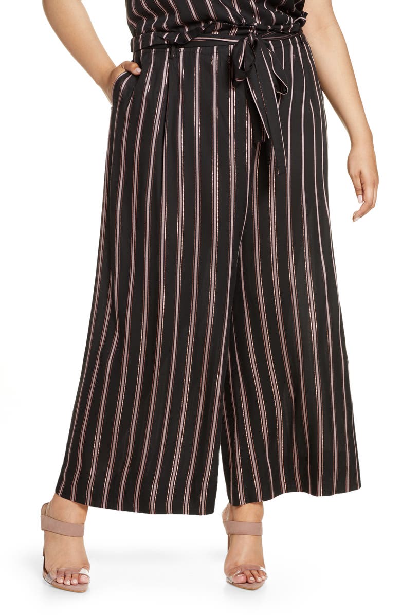 RACHEL Rachel Roy Naida Stripe Wide Leg Pants, Main, color, 