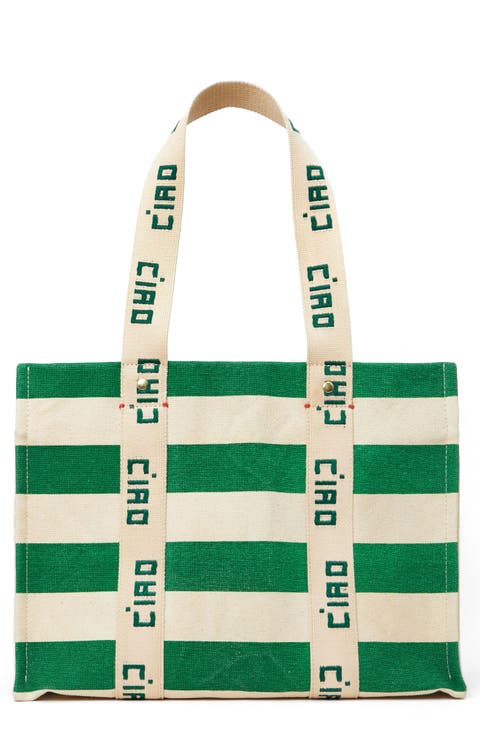 Noemie Stripe Cotton Canvas Tote