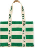 Clare V. Noemie Stripe Cotton Canvas Tote